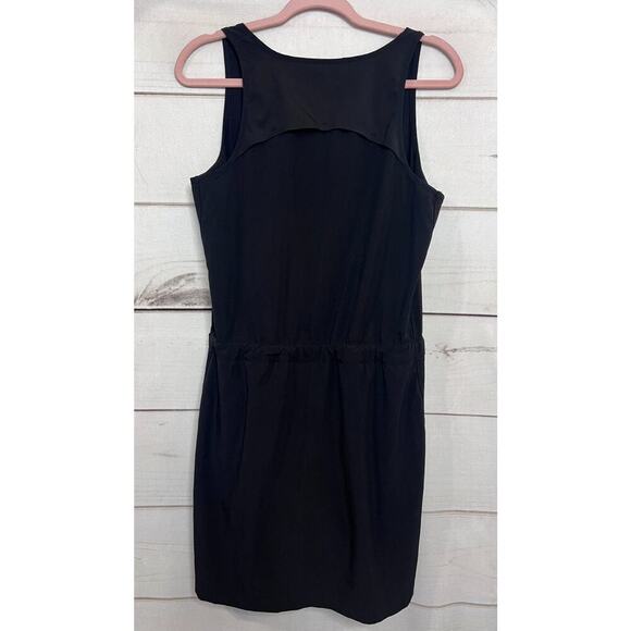 ATHLETA BLACK SLEEVELESS 1/4 ZIPPER WOMEN'S ATHLETIC DRESS POCKETS SIZE 8 - Picture 2 of 6